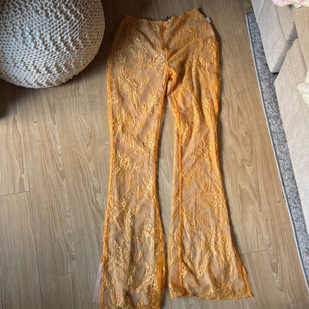 LOBA Orange Lace Pants